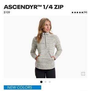 Kuhl Women’s 1/4 Zip Fleece Sherpa Lined Ash Gray Sz L Smoke/Pet free home